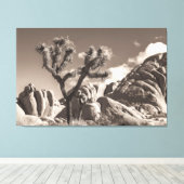 Joshua Tree Landscape Sepia Tone Leinwanddruck (Insitu (Holzboden))