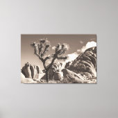 Joshua Tree Landscape Sepia Tone Leinwanddruck (Vorderseite)