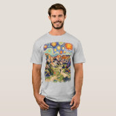 Joshua Tree Mountain Hiking Colorful Van Gogh T-Shirt (Vorne ganz)