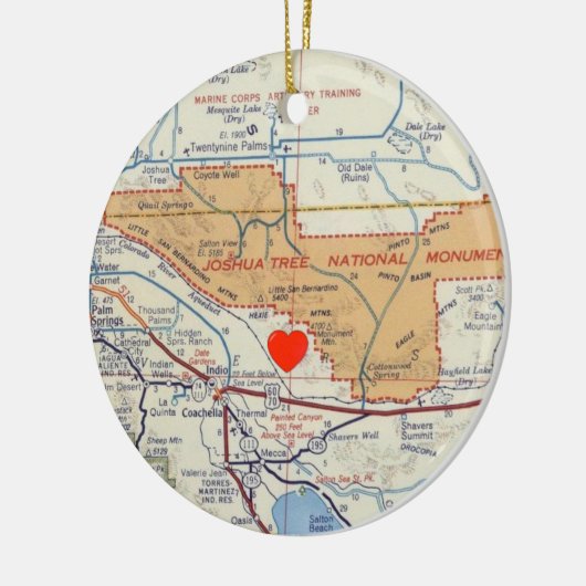 Joshua Tree National Monument Map Keramik Ornament (Links)