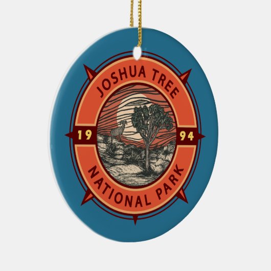 Joshua Tree National Park Bighorn Sheep Compass Keramik Ornament (Rechts)