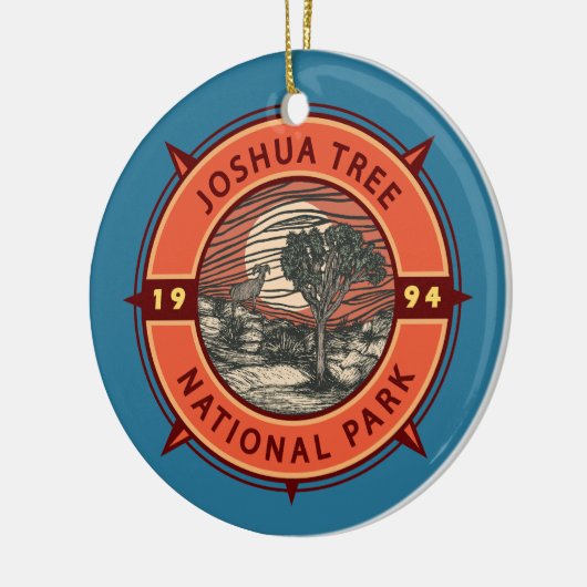 Joshua Tree National Park Bighorn Sheep Compass Keramik Ornament (Links)