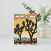 Joshua Tree National Park Illustrationsretro Postkarte (Stehend Vorderseite)
