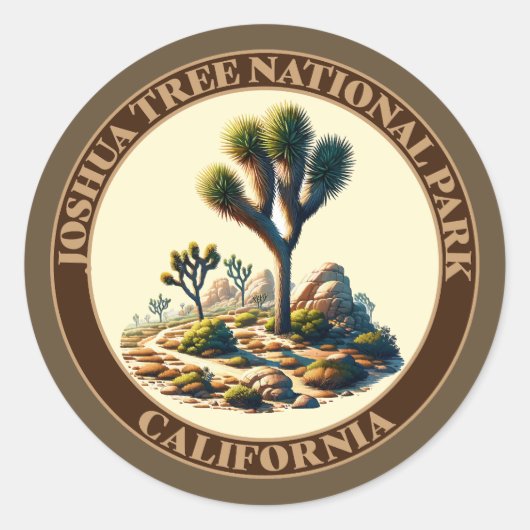 Joshua Tree National Park, Kalifornien Runder Aufkleber (Vorderseite)