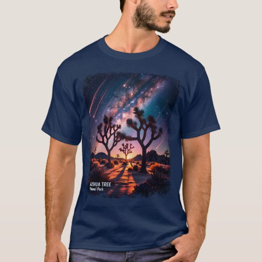 Joshua Tree National Park Milky Way Meteor Shower T-Shirt (Vorderseite)