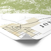 Joshua Tree National Park Retro Street Map Poster (Ecke)