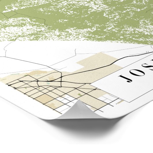 Joshua Tree National Park Retro Street Map Poster (Ecke)