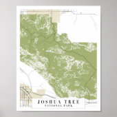 Joshua Tree National Park Retro Street Map Poster (Vorne)