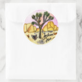Joshua Tree Nationalpark Aquarell Runder Aufkleber (Tasche)