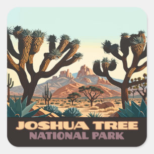 Joshua Tree Nationalpark California Quadratischer Aufkleber