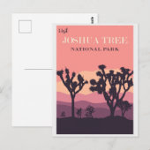 Joshua Tree Nationalpark California Vintag Pink Postkarte (Vorne/Hinten)