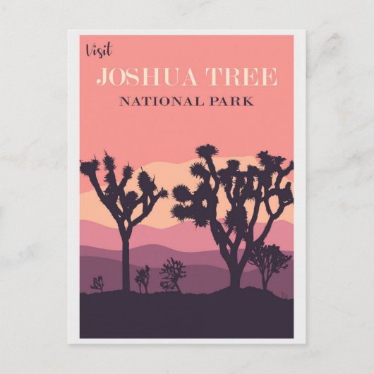 Joshua Tree Nationalpark California Vintag Pink Postkarte (Vorderseite)