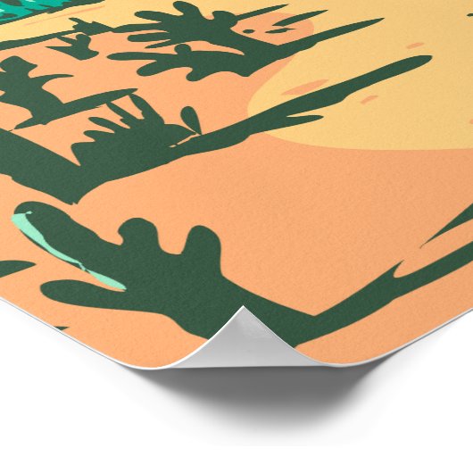 Joshua Tree Nationalpark Cholla Cactus Garden Poster (Ecke)