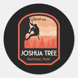 Joshua-Tree-Nationalpark-Felsenklettern Runder Aufkleber