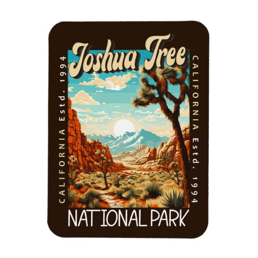 Joshua Tree Nationalpark Illustration erschüttert Magnet (Vertikal)