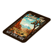 Joshua Tree Nationalpark Illustration erschüttert Magnet (Linke Seite)