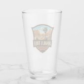 Joshua Tree Nationalpark Illustration Retro Glas (Rückseite)