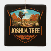 Joshua Tree Nationalpark Illustration Retro Keramikornament (Rückseite)