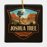 Joshua Tree Nationalpark Illustration Retro Keramikornament<br><div class="desc">Joshua Tree Vektorgrafik Design. Der Park ist nach den verdrehten,  überdachten Joshua-Bäumen der Region benannt,  der Park erstreckt sich über die Kakteen-gepunktete Colorado-Wüste und die Mojave-Wüste.</div>