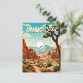 Joshua Tree Nationalpark Illustration Retro Postkarte (Stehend Vorderseite)