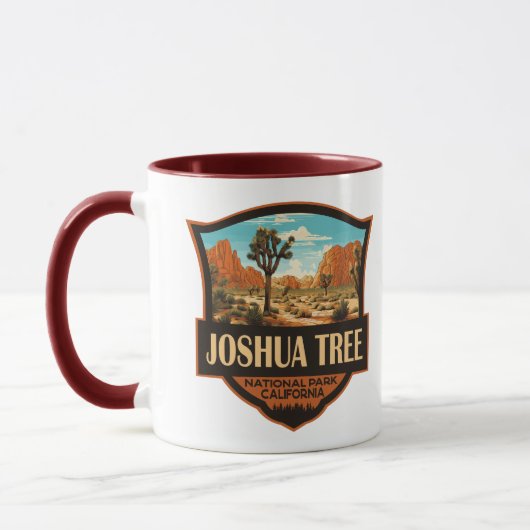 Joshua Tree Nationalpark Illustration Retro Tasse (Links)