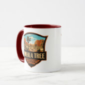 Joshua Tree Nationalpark Illustration Retro Tasse (Vorderseite Links)