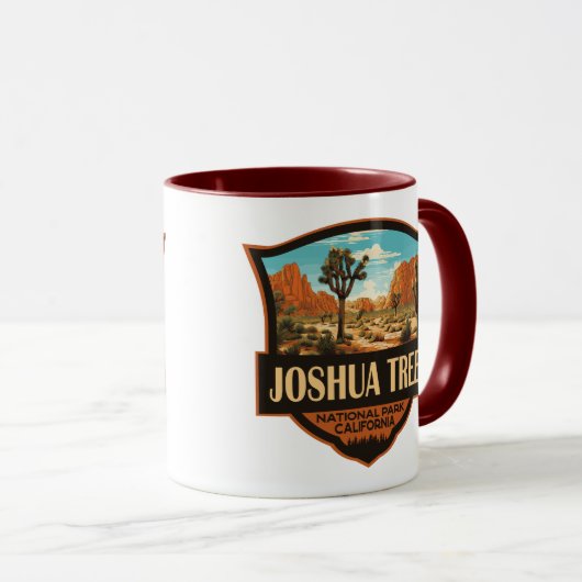 Joshua Tree Nationalpark Illustration Retro Tasse (VorderseiteRechts)