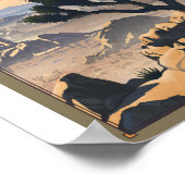 Joshua Tree Nationalpark Litho Artwork Poster (Ecke)