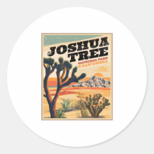 Joshua-Tree-Nationalpark Outdoor Vintage Runder Aufkleber