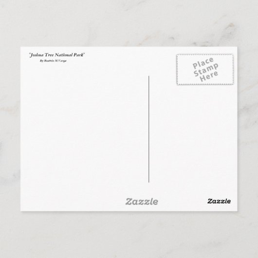 Joshua Tree Nationalpark Postkarte (Rückseite)