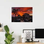 Joshua Tree Nationalpark Red Sunset Poster (Heimbüro)