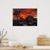 Joshua Tree Nationalpark Red Sunset Poster (Küche)