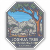 Joshua Tree Nationalpark Retro Emblem Aufkleber (Vorderseite)