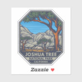 Joshua Tree Nationalpark Retro Emblem Aufkleber (Blatt)