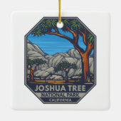Joshua Tree Nationalpark Retro Emblem Keramikornament (Rückseite)