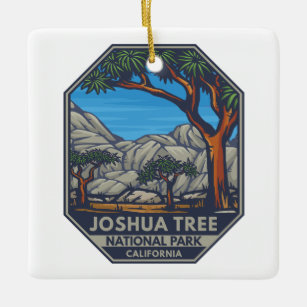 Joshua Tree Nationalpark Retro Emblem Keramikornament