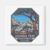 Joshua Tree Nationalpark Retro Emblem Magnet (Vorne)