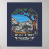 Joshua Tree Nationalpark Retro Emblem Poster (Vorne)