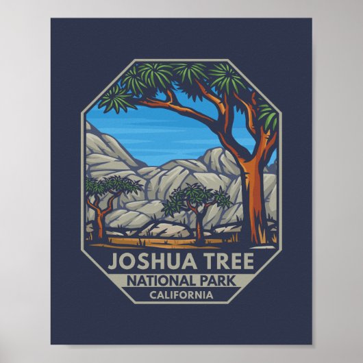 Joshua Tree Nationalpark Retro Emblem Poster (Vorne)