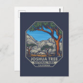 Joshua Tree Nationalpark Retro Emblem Postkarte (Vorne/Hinten)