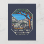 Joshua Tree Nationalpark Retro Emblem Postkarte (Vorderseite)