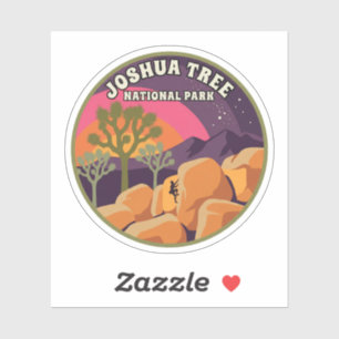 Joshua-Tree-Nationalpark Retro-Reise-Kunst Aufkleber
