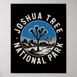Joshua Tree Nationalpark Retro Wandern US National Poster