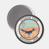 Joshua Tree Nationalpark Roadrunner Retro Circle Magnet (Vorderseite/Rückseite)