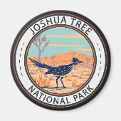 Joshua Tree Nationalpark Roadrunner Retro Circle Magnet (Vorne)