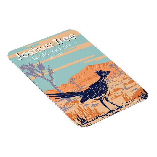 Joshua Tree Nationalpark Roadrunner Vintag Magnet (Rechte Seite)