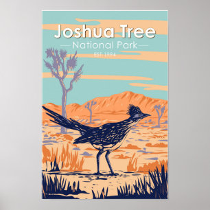 Joshua Tree Nationalpark Roadrunner Vintage Poster
