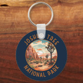 Joshua Tree Nationalpark Sunset Retro bedrückt Schlüsselanhänger (Vorderseite)