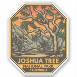 Joshua Tree Nationalpark Sunset Retro Emblem Aufkleber