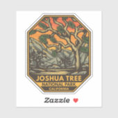 Joshua Tree Nationalpark Sunset Retro Emblem Aufkleber (Blatt)